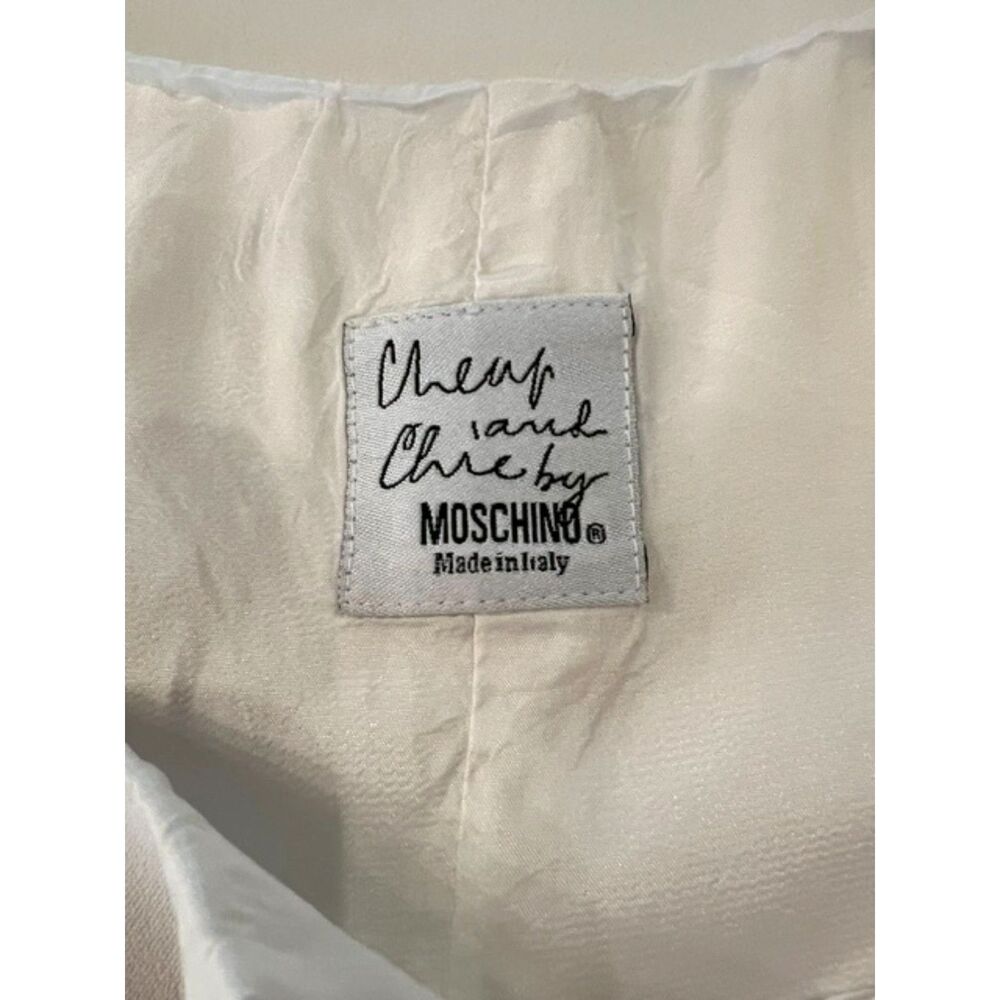 Moschino Cheap and Chic Crop Tank Top Ivory Sleeveless Shell USA 12 Vintage - Picture 3 of 6